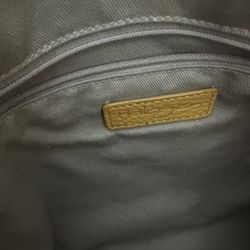 Stylish Two-Tone Leather Tote Bag - Mustard Yellow & Brown