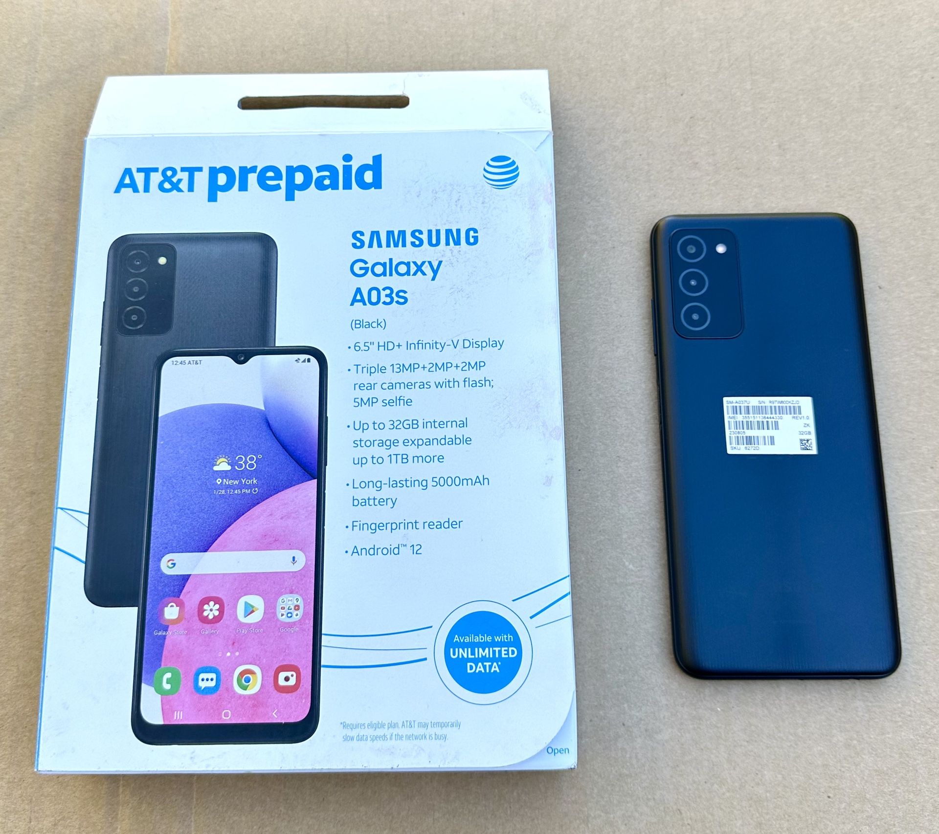 New SAMSUNG Galaxy A03s (32 GB) with Box & Charger