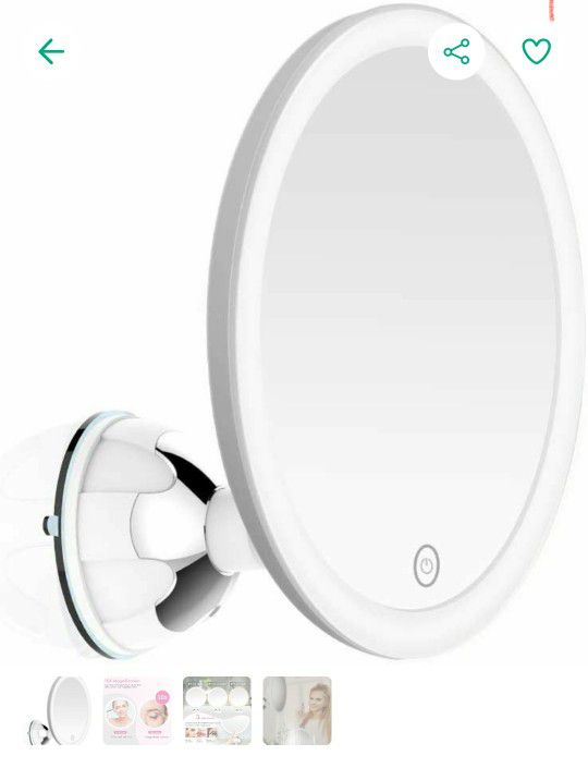 MGLIMZ 10X Magnifying Makeup Mirror with Lights, LED Lighted Vanity Mirror with Strong Suction Cup