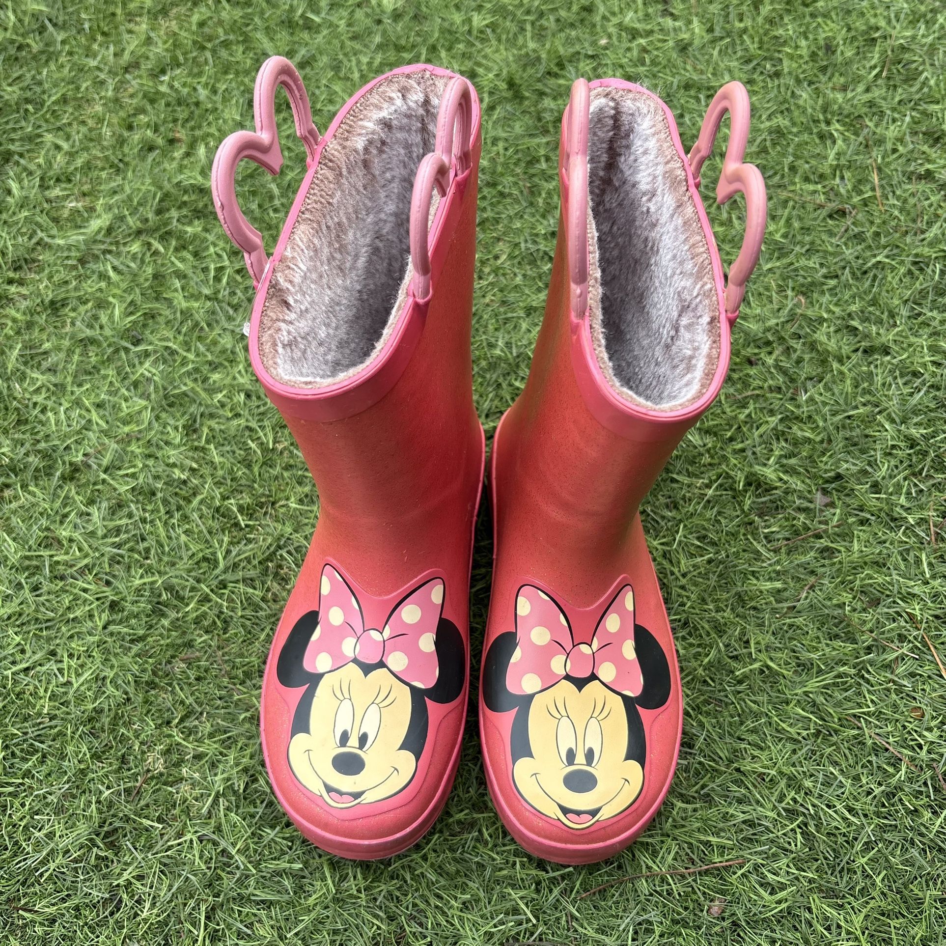 Kids Size 11/12 Disney Minnie Rain Boots Snow Waterproof