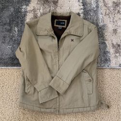 Hurley Khaki/Brown Sherpa Jacket Boys Small