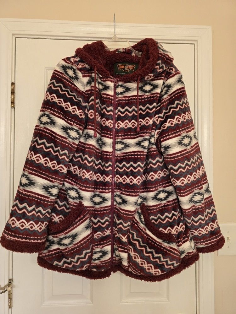 Trailer Ladies Smart Plush Sherpa Lined Hooded Jacket
