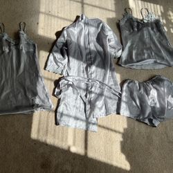 Silk Sleepwear 4 Piece Bundle Pajamas Pjs
