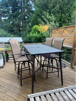 Bar stool height table and chairs