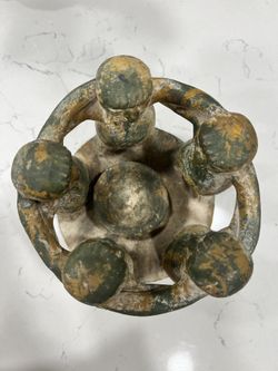 Circle of Friends clay pottery candle holder