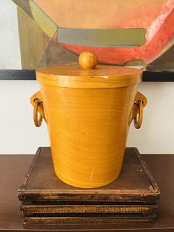 Vintage Japanese Mid-Century Ice Bucket with Ring Drop Handles-Circa 60/70's