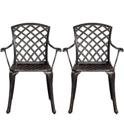 Cast Aluminium Construction, Mesh Structure Seat&Back, Adjustable Foot Pads, Curved Armrest, Weather-resistant Finish