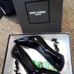 Saint Laurent Black Patent Leather Opyum Pointed Toe Pumps Size

39