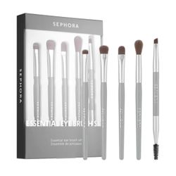 Sephora Collection Essential Eye Makeup Brush Set - 5 Brushes, grey