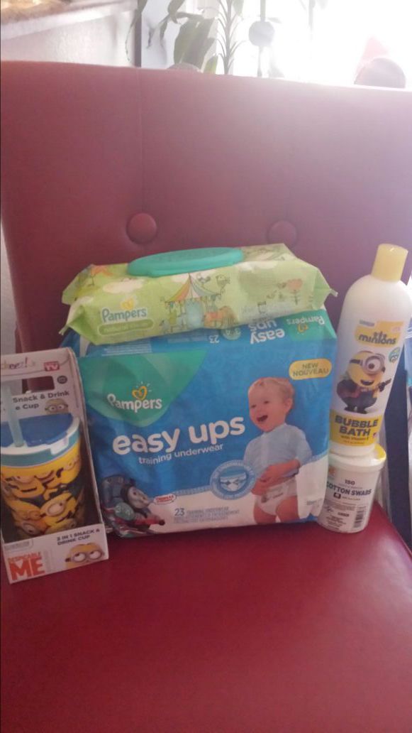 Pampers easy up 23 training underwear size 3 toddler 1 baby wipe pack
