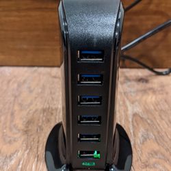 NEW USB Charger Station 50W, 6 Port Multiple USB Charging Block for iPhone 14/13/12