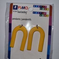 Yellow Horseshoe "U" Shaped Fimo Made By You  For Bead Landing Jewelry  Components for  necklace or earrings 