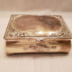 Vera Lucino Silver Plated Trinket Jewelry Box

