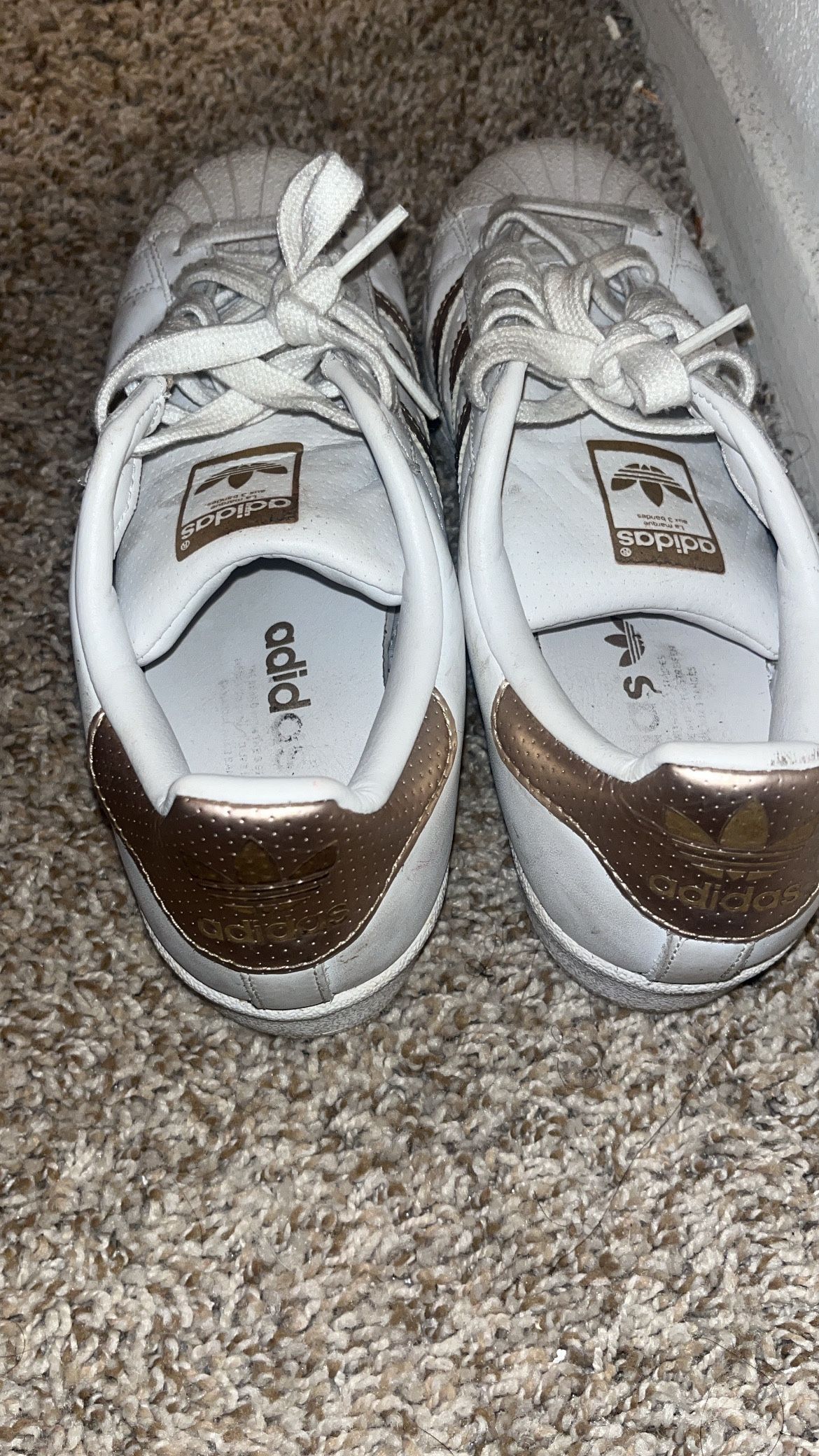 Adidas White & Rose Gold Sneakers (unisex)