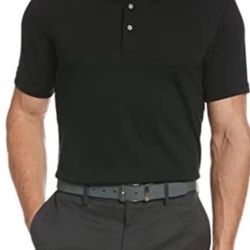 PGA Tour men's short-sleeve golf polo shirt, size Large Black
