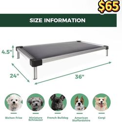 😀 FXW TitanNest Chew-Proof Elevated Dog Bed, Padded Cot for Indoor/Outdoor/Camping Use, Durable & Washable Pet Bed for Small and Medium Dogs, 36-Inch