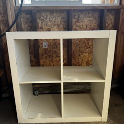 White IKEA-style Cube Shelves