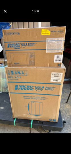 New microfridge size 2 ft top x 18.5” wide x 18” Back fridge have 1 dent on the bottom but nothing else asking $250 thanks