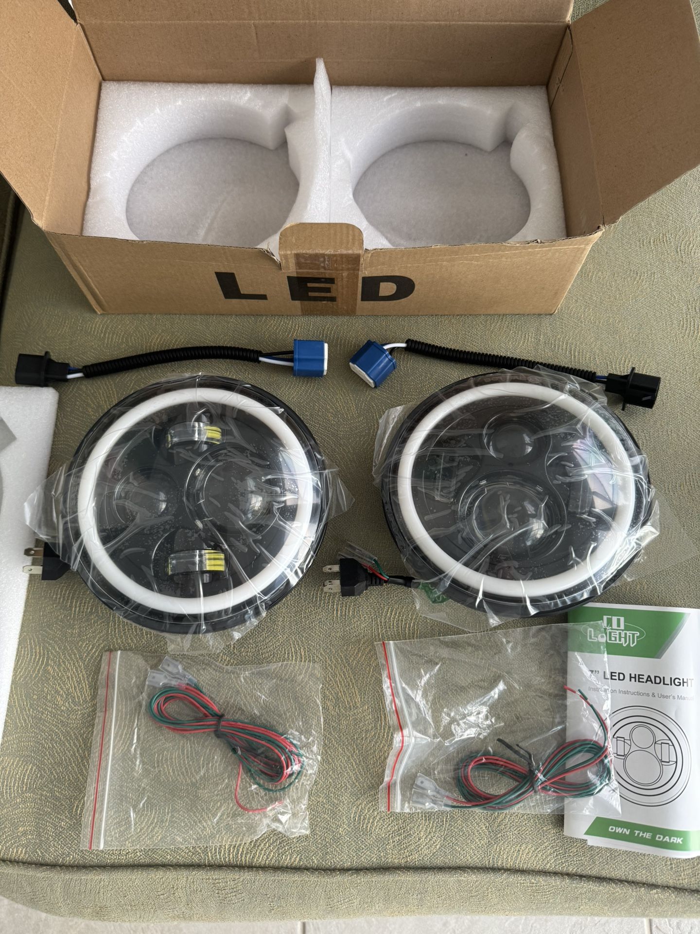 Colight 2PCS 7 Inch Round Black High Low Beam with DRL Led Headlights for 1(contact info removed) Jeep Wrangler JK/TJ/LJ