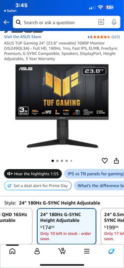 Monitor set up with arms