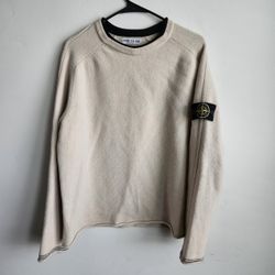 Stone Island Men's Cream and Tan Jumper