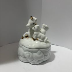 Vintage Bone China, Unicorn Trinket Box