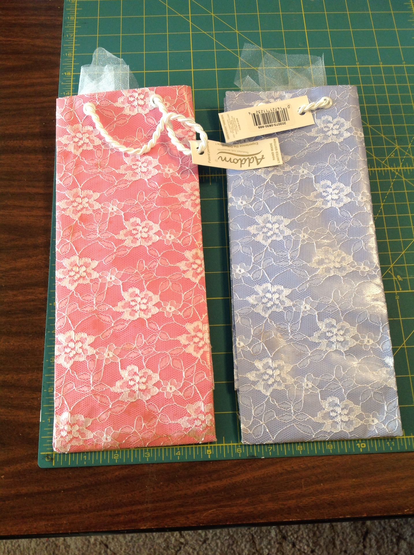 Lace covered gift bags