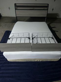 Industrial Metal Bed with Storage Drawers