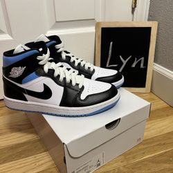 Wmns Air Jordan 1 Mid University Blue BQ6472 102