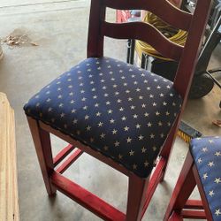 6 American Flag Chairs 