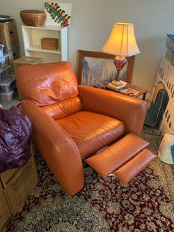 Faux leather recliner