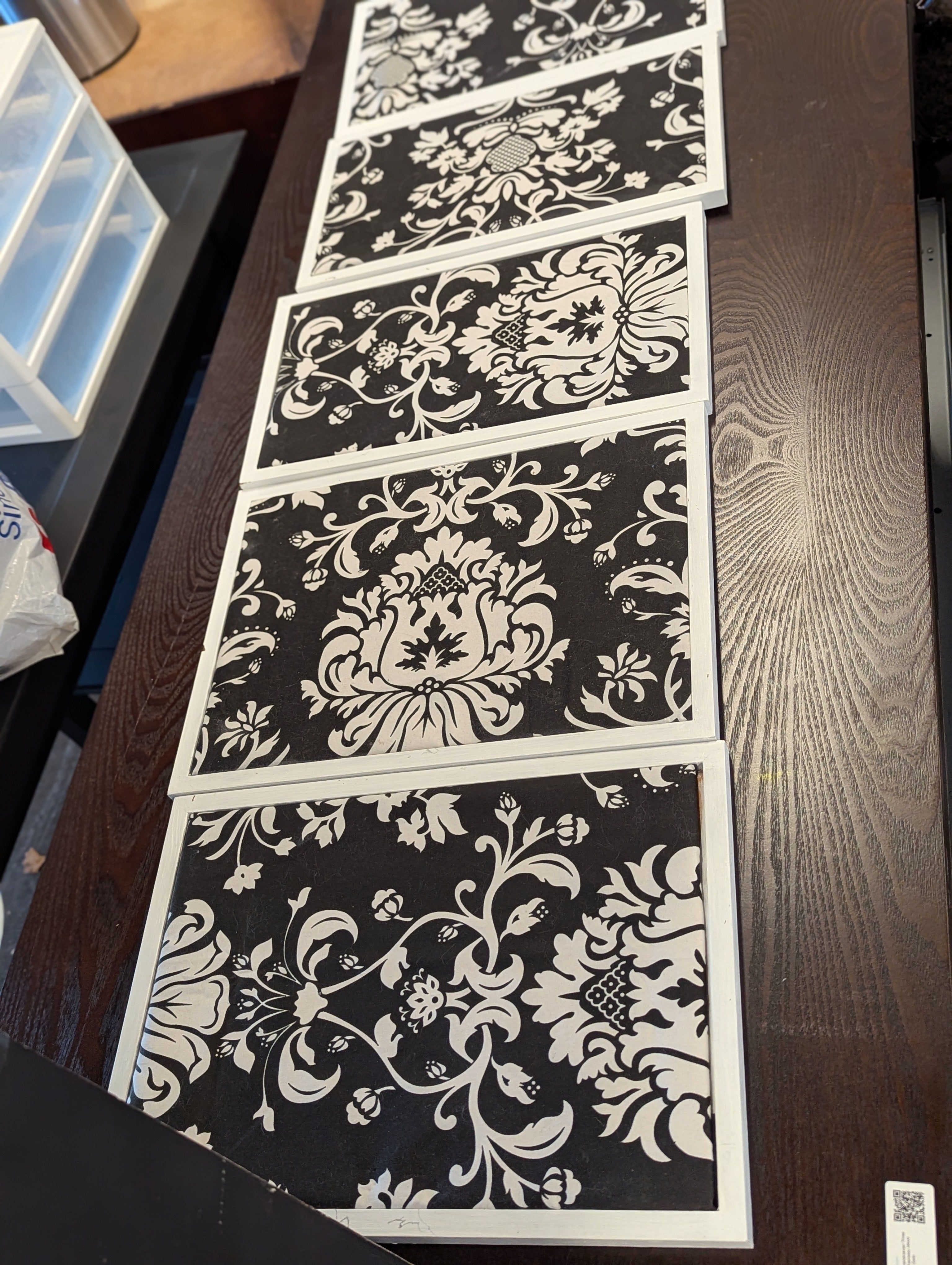 Frame Pieces of Black And White Fabric