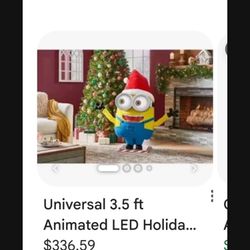 3.5 Ft Holiday Animated LED Minion W/ Illuminated Eyes NEW!