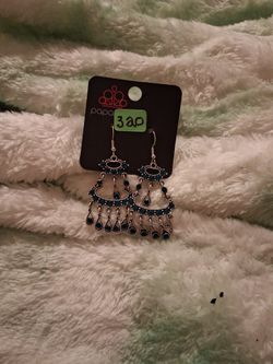 Blue 3 Tier Earrings 