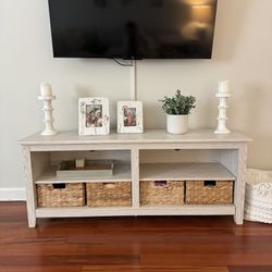 Beige Tv Console Table 