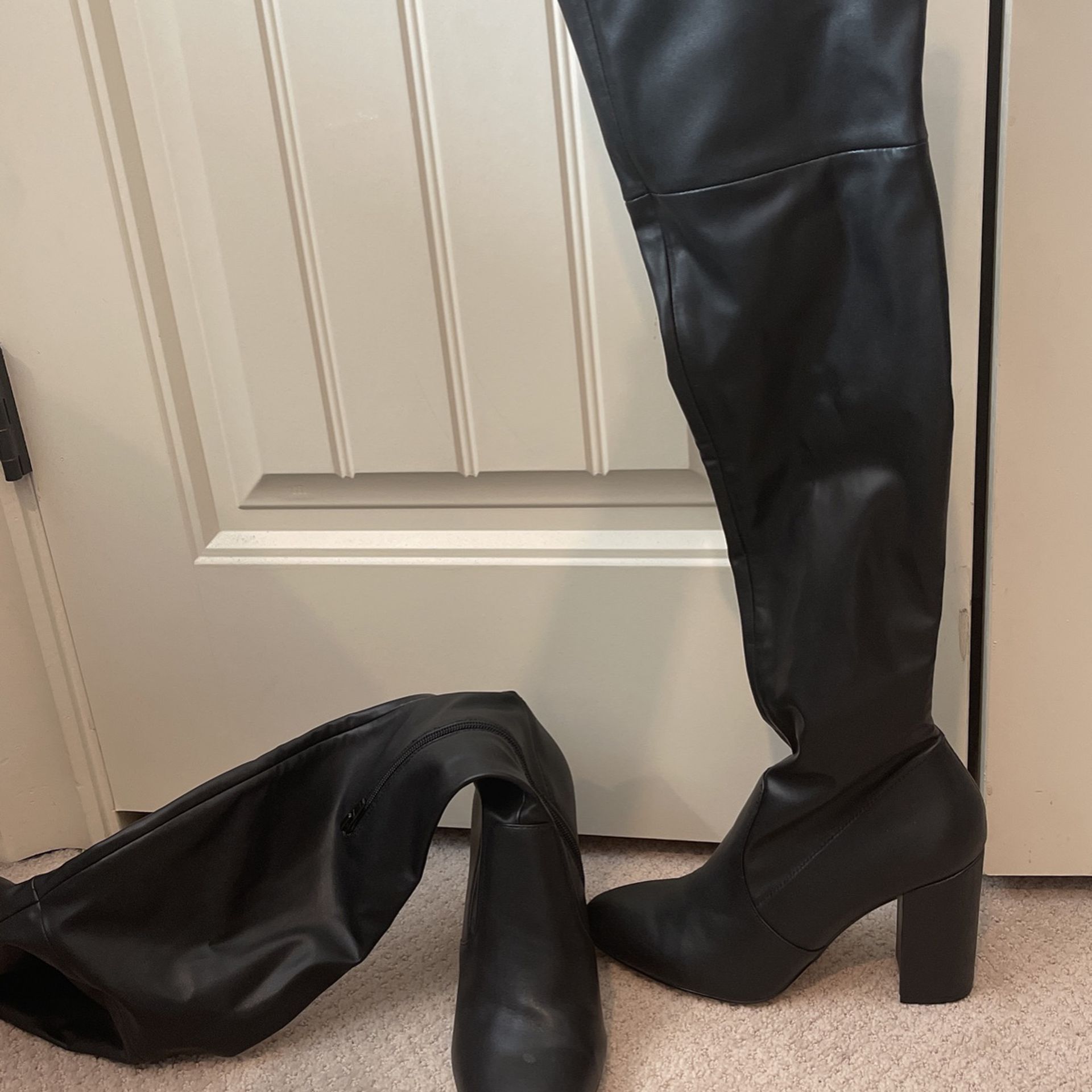 Women’s Black Leather Knee High Boots  from Aldo 