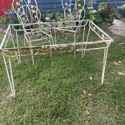 Vintage Wrought Iron Dining Set