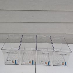 IDesign Plastic Pantry Storage Bins 8x16x9