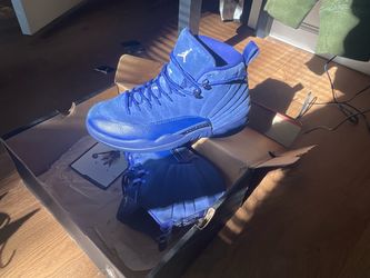 Air Jordan 12 Retro Blue Suede Sneakers