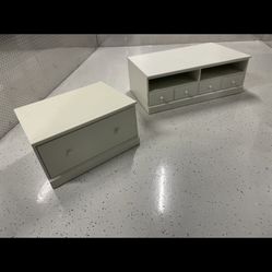 2 White Dressers nightstand, or can be used as Coffee Table