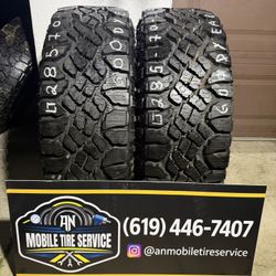 2 USED TIRES LT285/70/17 GOODYEAR WRANGLER DURATRAC $200 CASH PRICE MOUNTED & BALANCE 