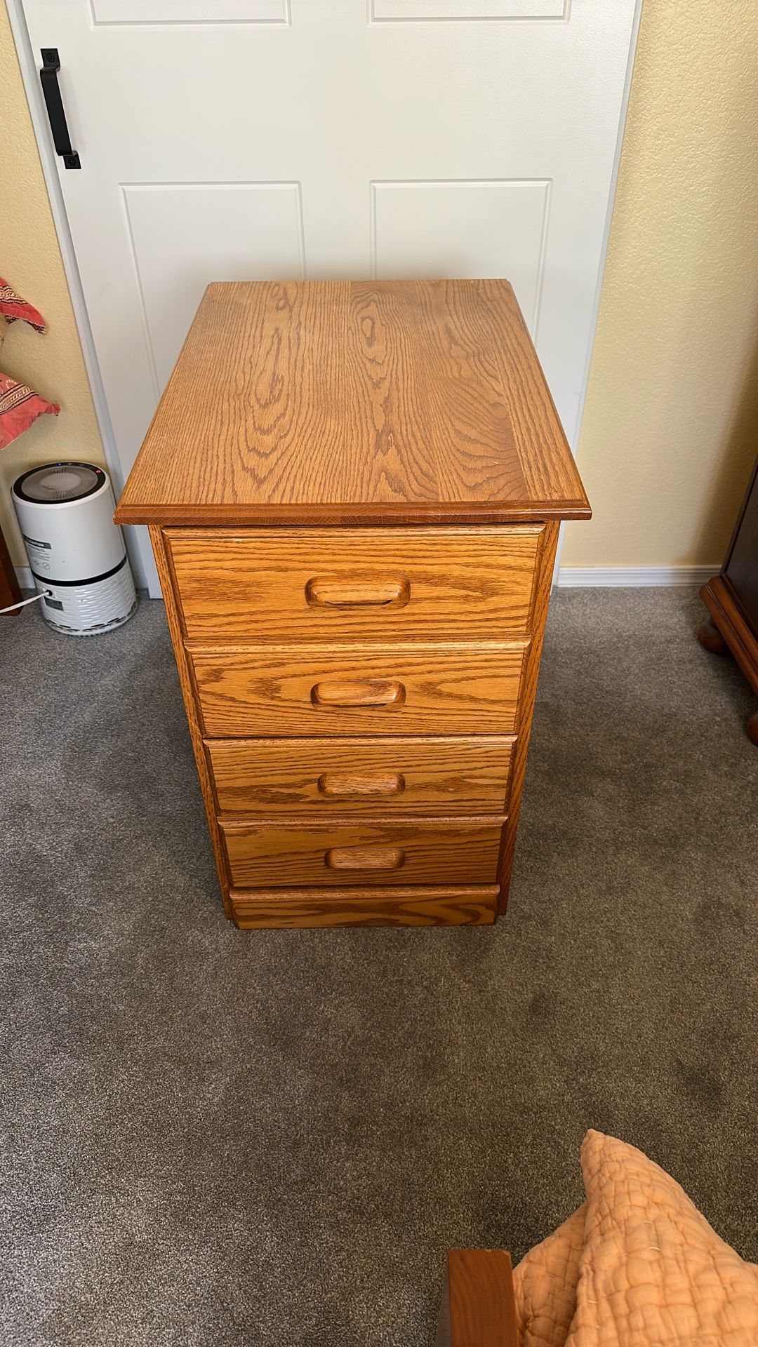 Solid Oak 2 Drawer Filing Cabinet