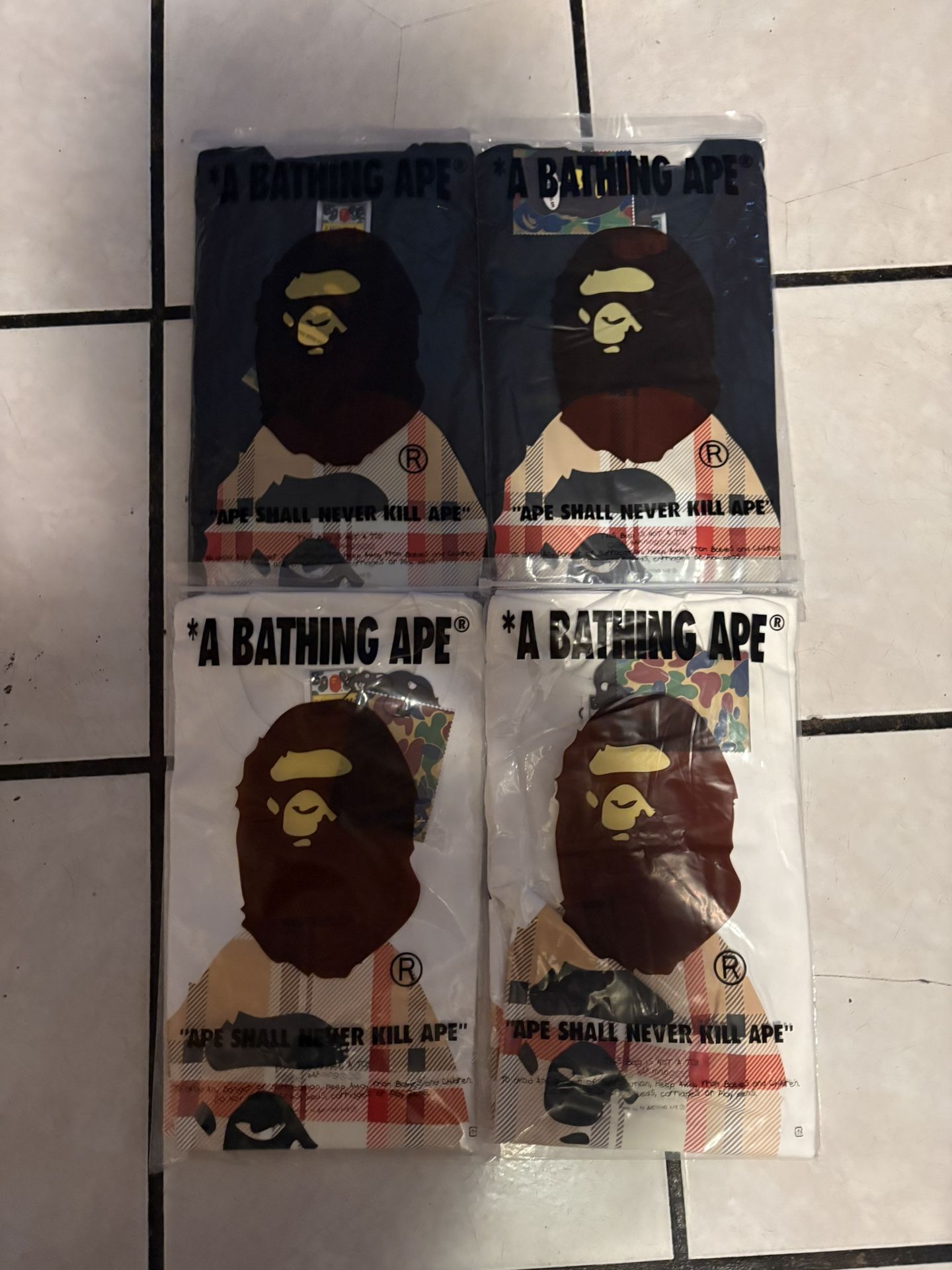 Bape X burberry shirts