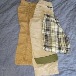 Boys Size 3 Pants 2 Pair, 1 Shorts Eddie Bauer, 1 carters