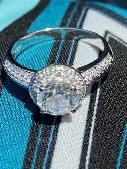 Rhodium Dipped CZ Ring Size 8,71/2 , 6