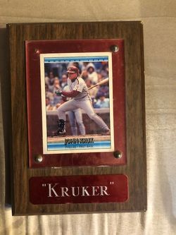 1992 John Kruk Philadelphia Phillies Donruss Baseball Card Plaque