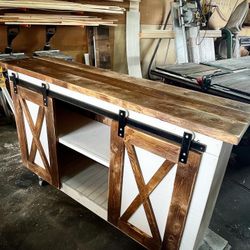 Custom Tv Stands With Sliding Barn Doors. Read the ad