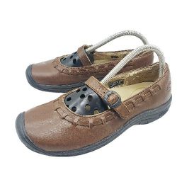 Keen 'Presidio' Womens Sz 8.5 Brown Leather Mary Jane Comfort Shoes Buckle Flats
