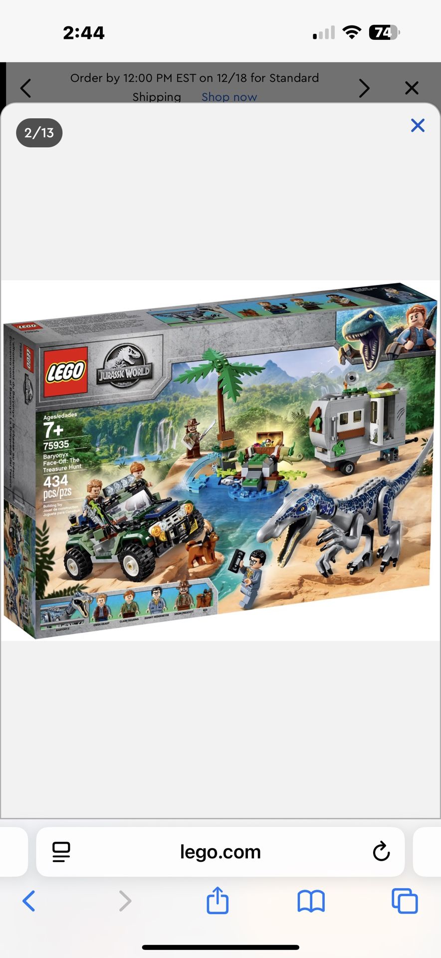 Baryonx Jurassic World Lego Set