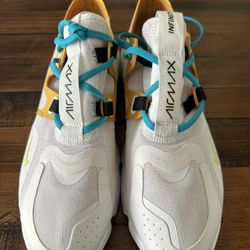Nike Air Max Infinity White Laser Orange Sneakers Size 9